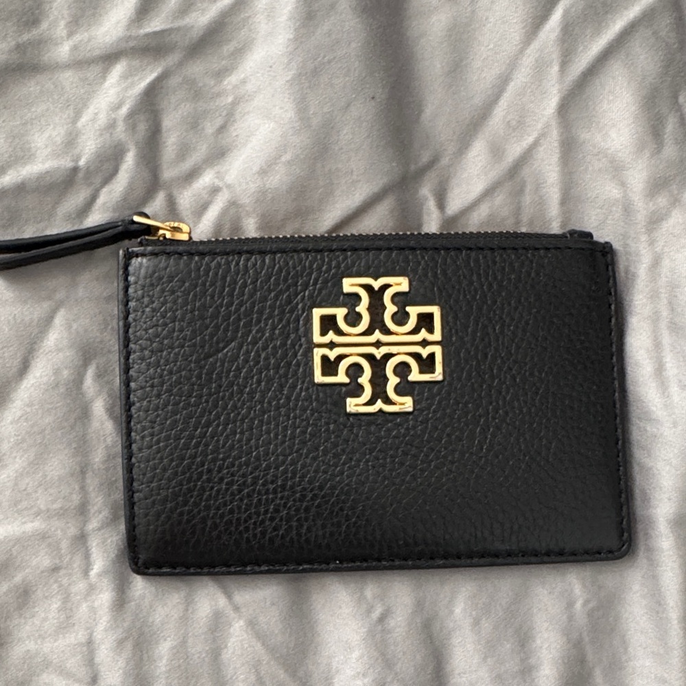 Tory Burch Pebble Leather Slim Zip Wallet